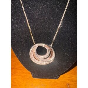 Brighton Sterling Silver Interlocking Circles Pave Crystal Pendant Necklace